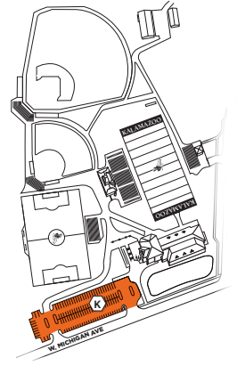 Map showing parking area at 1600 West Michigan Ave